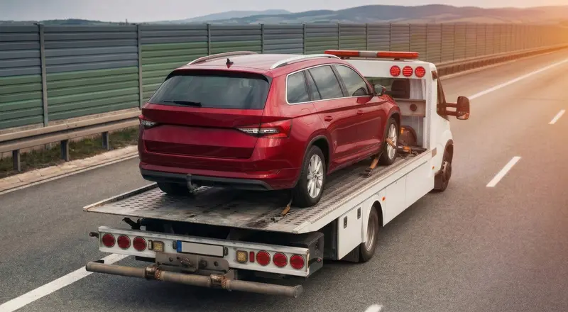 Guincho para carros em Jaraguá do Sul – carro sendo carregado em plataforma